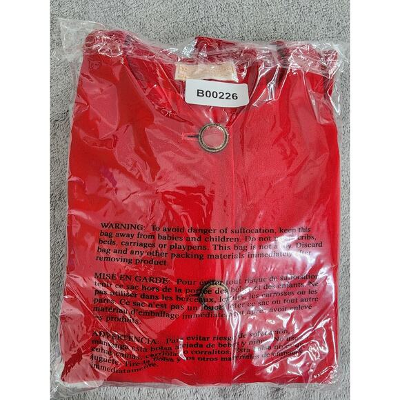 Vintage Pendleton Wool Collarless Fitted Blazer Jacket Size 12 Red Office Career - Picture 10 of 10